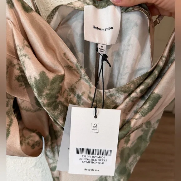 Reformation Ronda Silk Dress - Symphonic (Size 0) (NWT) - MSRP $498 - Picture 4 of 11